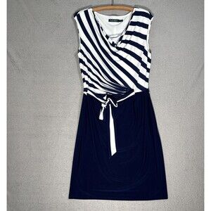 Lauren Ralph Lauren Women’s Dress Size 14 Blue Stripes Nautical Coastal Heritage